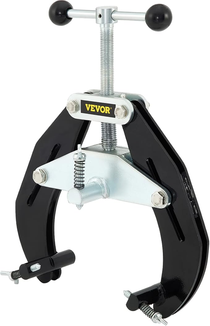 VEVOR Pipe Clamp, 2 to 6 in, High Strength Ultra Clamp with Quick Acting Screws & Strong Hand Tools PG622V 6" Pipe Plier, Two Fixed V-Pads, 2" Throat Depth, 1"–2" Clamping Capacity, M8 Thread