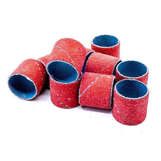 Benchmark Abrasives 1" x 1" Ceramic Spiral Band Sleeves for Deburring Finishing Blending Grinding Polishing on Metal Stainless Steel and Other Alloys (Pack of 10) - 36 Grit