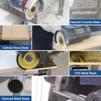 HIGHDRIL 3" 75mm Circular Saw Blade Set 4pcs - Diamond/HSS/Carbide Cutting Disc for Angle Grinder Cutting Concrete Metal Wood Plastic