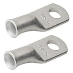 SELTERM 2pcs 8 AWG #10 Stud Tinned Copper Wire Lugs, Battery Lugs, Ring Terminals, Battery Cable Ends, 8 Gauge Ring Terminal Connectors, UL Marine Grade Electrical Battery Terminal Connectors