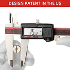 VINCA IP54 Grade Digital Caliper, DCLA-1205 12 Inch/300mm, Inch/Millimeter/Fraction Conversion, Stainless Steel, Large LCD Screen