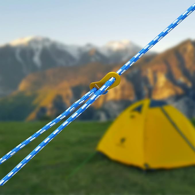 GEERTOP 6 Pack 5 mm Guy Lines Ultralight Tent Cords with Aluminum Adjuster Tensioner Outdoor Camping Guylines Ropes for Tent Tarp, Canopy Shelter, Climbing, Hiking Backpacking Survival Gear