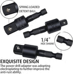 17Pcs Tools Flexible Drill Bit Extension,Include 3Pcs Rotatable Socket Adapter 2Pcs Hex Shank 105° Right Angle Drill Attachment 10 Short Screwdriver Bits 90° Angled Bits & Bendable Drill Bit Extension
