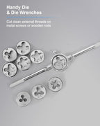 110 PCS Metric Tap and Die Set, Metric Threads M2-M18 Rethreading Kit for Making Screw Threads for Cutting External and Internal Thread Threading with Storage Case
