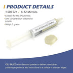 SCOTTCHEN Diamond Polishing Paste,1,500 Grit 6-12 Microns Lapping Compound with 50% Concentration of Diamond Powders for Jewelry, Metal, Ring, Glass, Coin,etc.-5 Gram