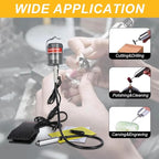 Hanging Flex Shaft Grinder 230W Rotary Tool with Stepless Speed Foot Pedal Rotary Carver 0-180000rmp for Carving, Buffing,Drilling,Polishing (4mm flexshaft)