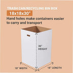 AVIDITI Cardboard Trash Cans and Recycling Bins, 40 Gallon 18"L x 18"W x 30"H (10-Pack) Reusable or Disposable Pop Up Garbage Boxes for Parties, Outdoor Events, Heavy Duty, Plain