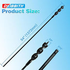 Flexible Installer Drill Bit for Pulling Wires Through Walls Ceilings and Sidewalks, 54-Inch Long, 3/8-Inch Auger with a Fish Eye Hole and Screw Point, 3/16" 3-Flat Anti-Slip Shank.