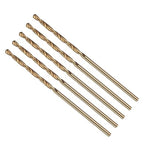 Drill Bit, #49 Cutting Diameter, 4341 HSS Gold Finish 118° Cutting Angle Number Jobber Bits - (Applications: for Drilling Soft Metal Plastic Wood), 5-Pieces
