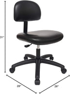 CHAIR MASTER - Medium Table Height Task Chair for Labs, Exam Rooms, Doctor and Dentist Offices. Easy to Clean! 19.5"-27.5" Seat Ht. (Medium Table Height, Black)