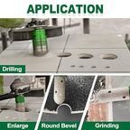 Tile Hole Saw Kit - 6pcs Diamond Core Drill Bits 25/35/50/65/75/102mm+1pc 3/4" Diamond Finger Milling Bit 5/8-11" Thread for Porcelain Ceramic Tile Granite Marble Angle Grinder