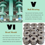 220V Electric Tube Pipe Bender, 2.2kw Electric Tubing Bender, Multi-Function Rolling Electric Pipe Bender with 15 Round Molds and 9 Square Molds
