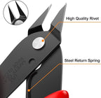 BOENFU Precision Wire Cutter Zip Tie Cutters Flush Cutters Nippers Small Side Cutting Pliers for 3d Print, Plastic Models, Jewelry, Electronics, Red, 1-Pack