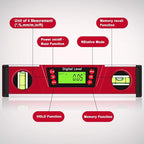 Digital Level and Protractor, 10 Inch IP54 Protected Electronic Bubble Inclinometer Angle Finder Gauge with Large LED Backlight Display & Magnetized V-Groove Base Carrying Bag Included