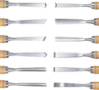 Falling in Art 12Pcs Wooden Carving Chisel Set, Woodworking Tools Set with a Leather Pouch, Full Size Knife Gouge Kit for Carving Projects, Ideal for Beginners and Professionals