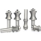 Akylin's 6Pcs Convex Edge Oval Router Bit Set 1/2" Shank, Shallow Bullnose at at 5/16",3/8",1/2",5/8",3/4",7/8" Length,Convex Column Molding Router Bits-Perfect for Stair Treads and Shelf Edges