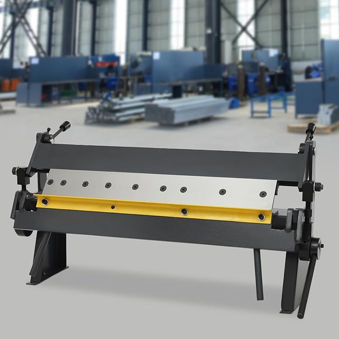 24" Sheet Metal Brake,Pan and Box Brake,Metal Sheet Bender for Carbon Steel,Copper,Aluminum,Ergonomic Handles,Floor Standing,Ideal for Metal Roofs,Car Doors,Windows,Furniture
