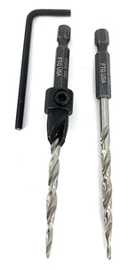 FTG USA Adjustable Wood Countersink Drill Bit #8 (11/64") with 1 Tapered Drill Bit for Woodworking