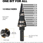 3/16-7/8 Inch Step Drill Bit, M2 HSS Spiral Grooved Step Bit for Stainless Steel, Metal, Wood, Plastic