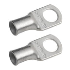 SELTERM 2pcs 4 AWG 3/8" Stud (Wide Pad) Tinned Copper Wire Lugs, Battery Lugs, Ring Terminals, Battery Cable Ends, 4 Guage Ring Terminal Connectors, UL Marine Grade Battery Terminal Connectors