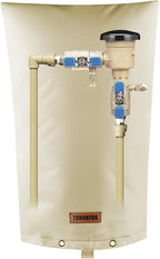 Backflow Preventer Pipe Insulation Cover (5°F) - Irrigation Sprinkler Valve Insulated Pouch - Water Well Pump Cover - Sturdy 5 Layers for Winter Freeze Protection, 16" W x 34" H, Beige