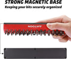 AIRTOON 3PCS 1/4" Magnetic Hex Bit Holder, 43 Holes Bit Storage with Strong Magnetic Base, Magnetic Screwdriver Bit Organizer, Red, Blue and Green