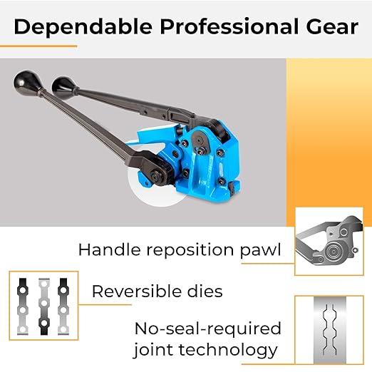 IDL Packaging IDL-17-34 Sealless Combination Tool for 3/4" Steel Strapping - 3-in-1 Tensioner, Sealer, and Cutter - Combination Metal Strapping Tool - Durable Banding Tool with Long Service Life