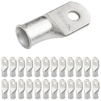 SELTERM 25pcs 3/0 AWG 5/16" Stud Marine Grade Tinned Copper Battery Cable Lugs, 000 Gauge Ring Terminals, UL Wire Lugs Electrical Battery Cable Ends, Tinned Copper Lugs Battery Terminal Connectors