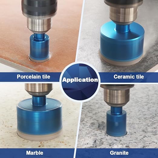 Dry Diamond Core Drill Bit,BRSCHNITT 4 Inch 100mm Diamond Hole Saw Core Drill Bit with Triangle Shank for Porcelain Tile Ceramic Stone Granite Marble（2pcs）