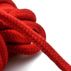 Soft Cotton Rope, 32 feet / 10m Rope, 8mm Thick, Soft Rope, Long Rope, Soft Tying Rope (Red+Red)