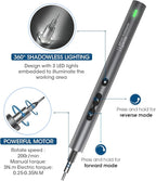 Kingsdun Mini Electric Screwdriver, 62 in 1 Cordless Precision Power Screwdriver with 48 Bits, Rechargeable Electrical Screwdriver Repair Tool Kit with LED Lights Magnetic Mat for Phones PC Laptops