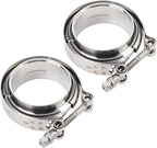 LokoCar 2.0 Inch V Band Clamp with Flange Male Female Stainless Steel 2Pcs