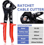HKS Ratchet Cable Wire Cutter Heavy Duty for Cutting Electrical Aluminum Copper and Multi-core Cables up to 240mm²
