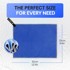 Backpacking Ultralight Quick Dry Microfiber Soft Fast Drying Hand and Face Towel Wash Cloth Camping Yoga Hiking Active Lifestyle Small (Blue, Small)