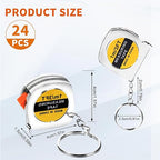 24 Pieces Tape Measure Keychains, 1.5 Inch Functional Mini Tape Measures with Stable Slide Lock Construction Party Favors Tape Measure for Birthday Party Favors Gift Bag Fillers Prize 1 m/ 3 ft