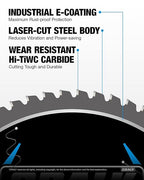 CRALY 12 Inch 60 Teeth Steel and Ferrous Metal Cutting Circular Saw Blade, 1 Inch Arbor, Thin Kerf, Professional Carbide Tipped Blade for Angle Iron, Threaded Rod, EMT Conduit(C1260MC)