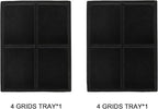 Frebeauty Small Jewelry Tray Set,Stackable Velvet Jewelry Organizer Tray,Mini Jewelry Drawer Organizer,Drawer Inserts,4.92 x 3.74 x 0.9 Inches,4 Grid Earring Organizer for Women(Set 2,Black)