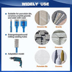 Tile Hole Saw Kit Diamond- BRSCHNITT 11pcs Diamond Core Drill Bit for Porcelain Tile Ceramic Marble Granite Drilling Triangle Shank