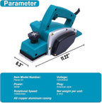 BHTOP Electric Hand Planer, Wood Planer for Woodworking, 3-1/4 Inch Corded Planer with Blades, Edge Guide（1900B）