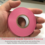 Pink Electrical Tape, 66 feet x 3/4 inch,Waterproof,Strong Adhesive, Vinyl Rubber Adhesive Electrical Tape Use at No More Than 600V & 176℉
