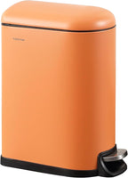 happimess HPM1009K Roland Mini 2.6-Gallon Step-Open Trash Can, Carrot Cake,with Soft-Close Lid, Fingerprint Resistant, Modern, Minimalistic for Home, Kitchen, Laundry Room, Office, Bedroom, Bathroom