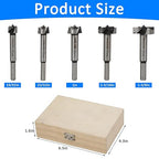 Forstner Bit Set for Woodworking 5PCS Wood Drill Bit Set Hole Saw Woodworking Tools Carbon Steel Forstner Bits for Hard Wood Plastic Plywood MDF