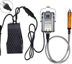 1000W Rotary Tool Flex Shaft Electric Hanging Grinder Carver, Forward and Reverse Rotation, Multi-Function Metalworking Jewelry Repair Kit, Foot Pedal Control, Metal Flexible Shaft, 30000 RPM
