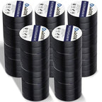 100 Rolls Black Electrical Tape Bulk 3/4 Inch x 66ft, Waterproof Vinyl Electric Tape High Temp Insulation Tape for Electrical Protection Home Outdoor Electric Insulating Wire Wrapping