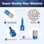 3/8 Inch Diamond Core Drill Bit for Porcelain Tile Ceramic Marble Granite Drilling,BRSCHNITT 2pcs Vacuum Brazed Diamond Hole Saw with 5/8-11 Thread (10mm 2pcs)