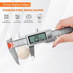 Digital Caliper 12 Inch/300mm, HARDELL Calipers Easy Switch Inch/MM/Fraction, Stainless Steel Digital Caliper Measuring Tool with Auto-Off Large LCD Screen for DIY/3D Printing/Jewelers/Woodworkers