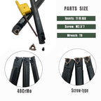 Lather Threading Tool Bit Set External Internal Threading Boring Bars Turning Tool Holders with 11IR A60 16ER 16IR AG60 Carbide Threading Inserts (3pcs Boring Bars +11IR A60)