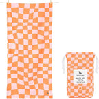 Dock & Bay Beach Towel - Quick Dry, Sand Free - Compact, Lightweight - 100% Recycled - Includes Bag - Tangerines & Greens - Set of 4 - Extra Large (200x90cm, 78x35)