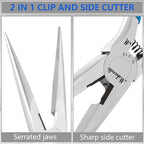 Needle Nose Pliers Set, 3 Pack 6.5"Long Nose Pliers for Wire Bending, High Carbon Steel Nose Plier, Serrated Jaw Pliers for Jewelry Making, Electronics Repair, Object Grasping, Craft Making