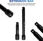 48-Piece 3/8" Drive Socket Set, SAE (5/16"-3/4") & Metric (8mm-22mm), Deep & Shallow Sockets, Extension Bars, 1/2" F to 3/8" M Reducer, Universal Joint, 6 Point Design